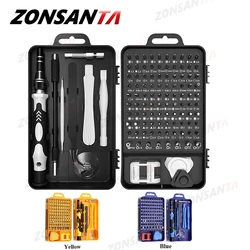 ZONSANTA 115 in 1 Precision Screwdriver Set Magnetic Screw Driver Bit Set Phillips Torx Hex Phone Repair Device Hand Tools Kit