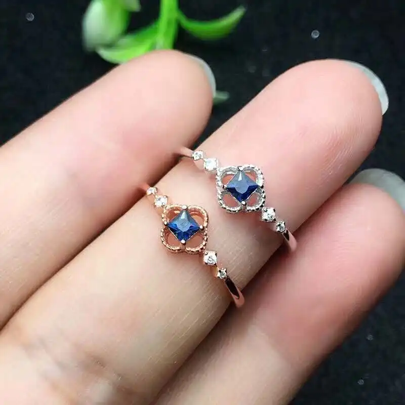 

Genuine Natural And Real Sapphirerings Natural real blue sapphire ring 925 sterling silver Fine handworked jewelry Finger rings
