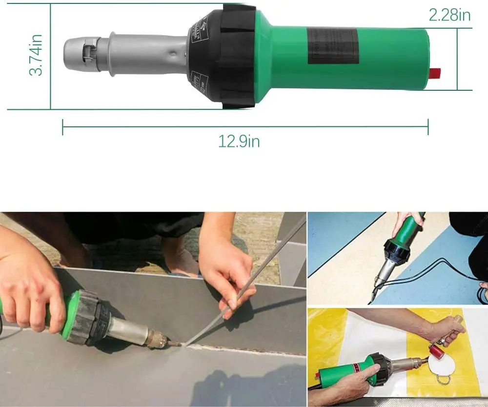 19pcs 220V 1600W Plastic Welding Gun Hot Air Torch Heat Gun Welder For PVC Vinyl Floor PP PE Water Tank Geomembrane