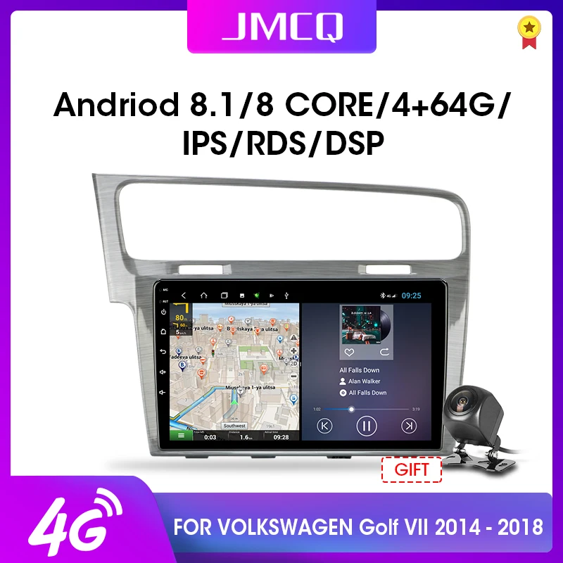 

JMCQ 2din Android 9.0 Car Radio for VW Volkswagen Golf 7 VII 2014-2018 RDS DSP Multimedia Video Players GPS Navigation Head Unit