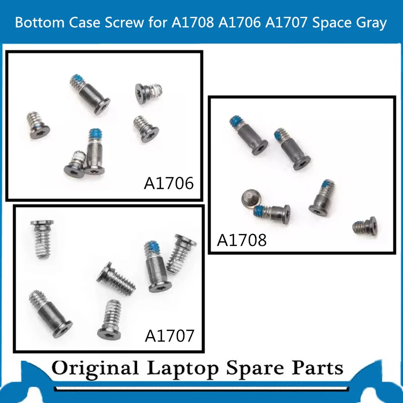 5 Sets Replacement New bottom Case Screw for Macbook Pro Retina A1707 A1708 A1706 D case Screw Sliver Space Gray 2017-2018