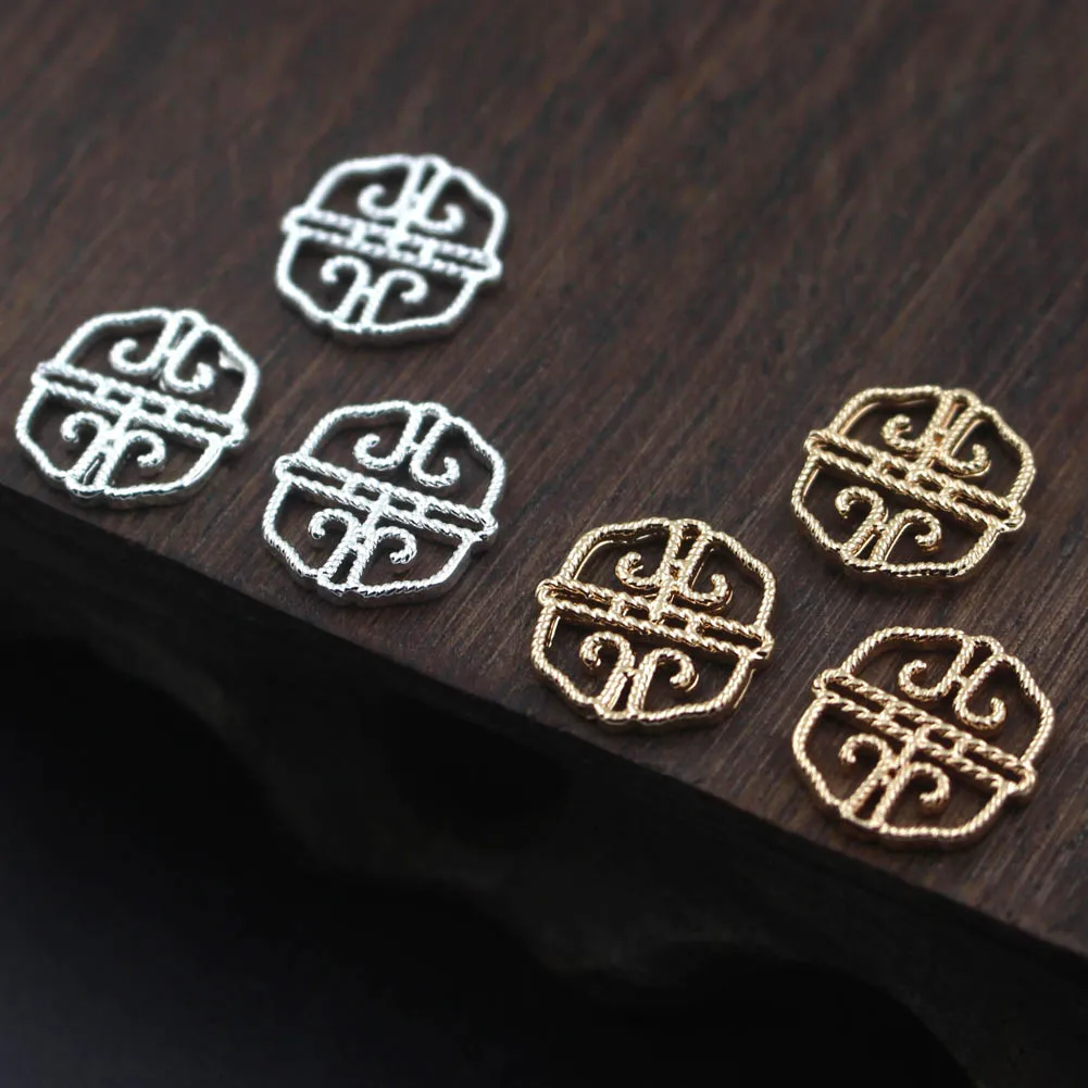 50pcs Brass Casted Filigree Flower Connectors Charms Quality Silver Color For DIY Dangle Tassel Earrings Jewelry Accessories