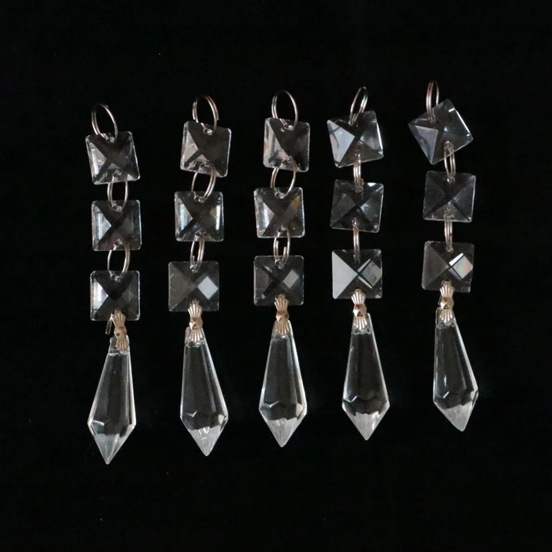 5PCS/Lot Clear Chandelier Crystal Lamp Prisms Parts Hanging Drops Pendant Lighting Accessories