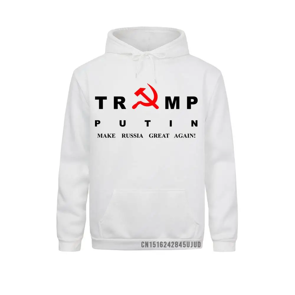 CCCP Communism USSR Soviet Union Donald Trump Vladimir Putin Make Russia Great Again Hoodie For Men Male Casual Sweatshirt