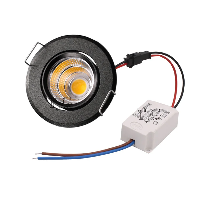 3W AC85-265V Dimmable Recessed LED Spot Light Led Bulb Cutout 45mm With Driver Aluminum Round LED Dimmable Ceiling Downlight