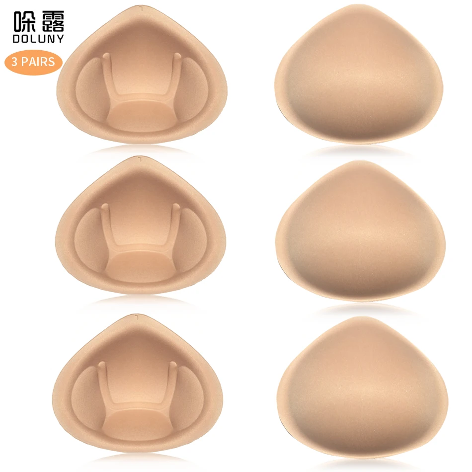 

3 Pairs Bra Pad Stereotype Cup Triangle Drop shape Sponge Breast Forms Enhancer Bra Padding Inserts XLFor Swimsuits D30