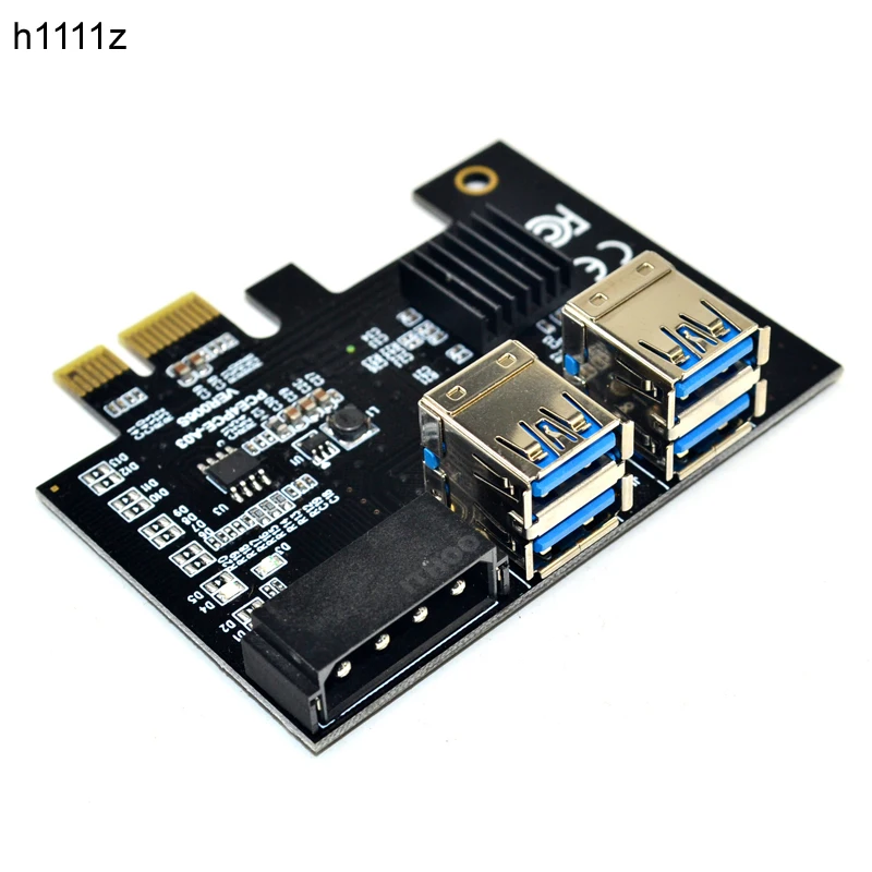 

Riser PCI Express USB 3.0 1 to 4 Expansion Card PCI-E 1X to 16X Riser for Video Card Graphics Card BTC Miner Mining Add On Cards