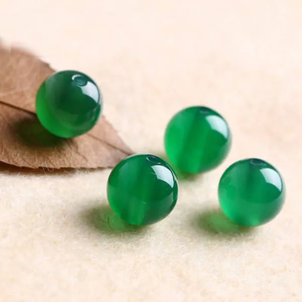 4A Natural Green Agate Quartz Crystal Single Bead DIY Jewelry Making