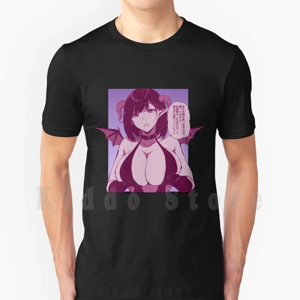 Camiseta Ecchi de Succubus con Pechos Grandes, de Algodón para Hombre, con Estampado Personalizado, Camiseta Cool Hentai Ecchi Anime Manga Cómic Dibujos Animados Japón Japonés Waifu Sexy