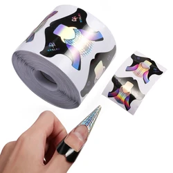 300pcs French Nail Form Tips Acrylic UV Gel Extension Curl Form Nail Builder Gel Sticker Guide Mold Manicure Nail Art DIY Tool