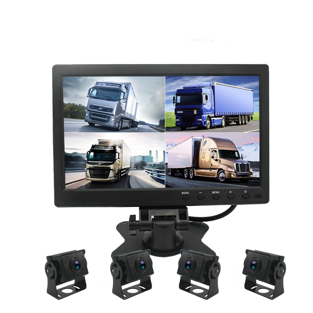 10 inch IPS Display Screen 1080P Car Rear View Camera HD Night Vision 360 Degree Panorama Monitoring System IP68 Waterproof