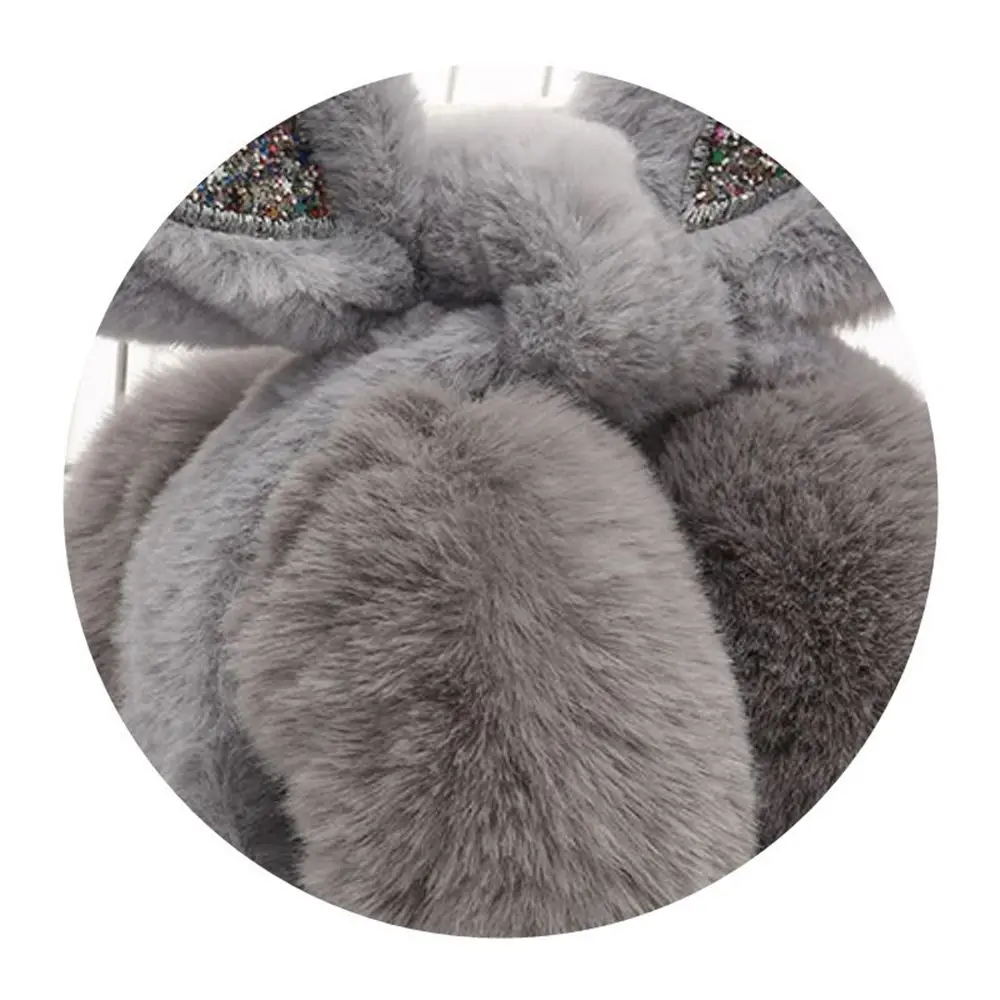 Kids Plush Rabbit Ear Earmuffs, Headband, Ear Warmer, Bonito, Inverno