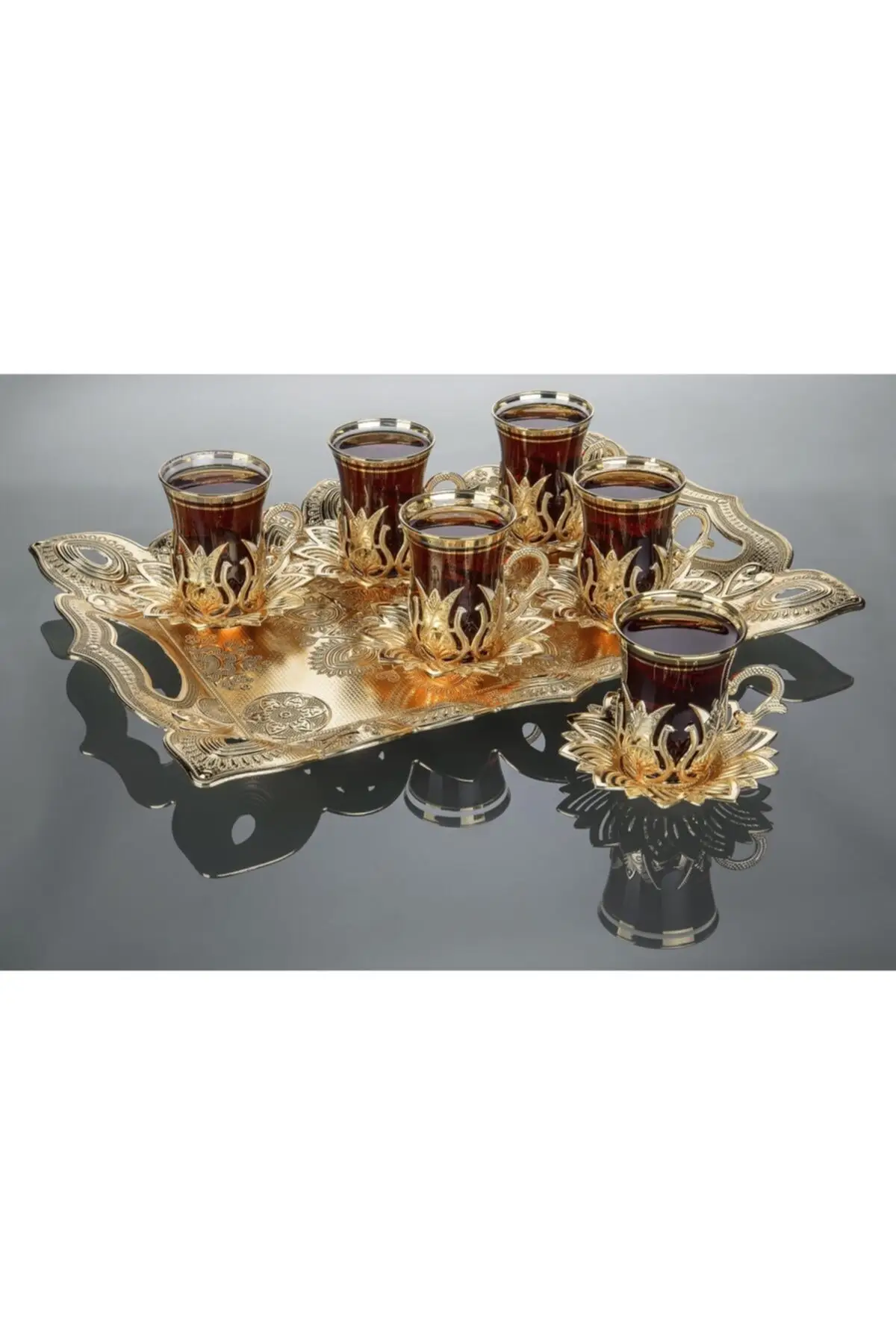 

Tehsen tehsen Tea set 19 pieces gold colored Turkish Tea Cup Glass Cup Glass Cup Glass Cup