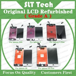 100% Genuine Refurbished LCD Display For Iphone 5se 6 6s 7 8 Plus 7P 8P Touch Screen Digitizer With Cold Glue Frame Assembly