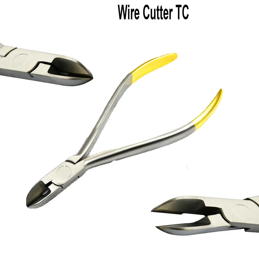 3 sztuka ze stali nierdzewnej kleszcze ortodontyczne przecinak do końca dystalnego TC, drut twardy do TC i igłotrzymacz Mathieu z TC