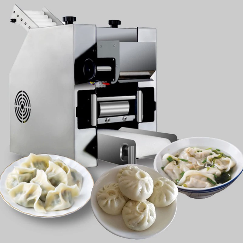 Dumpling Wrapper เครื่องสแตนเลสสตีลไฟฟ้าเกี๊ยวผิว Maker เครื่องตัด Rolling Press พาสต้า Commercial 220110V