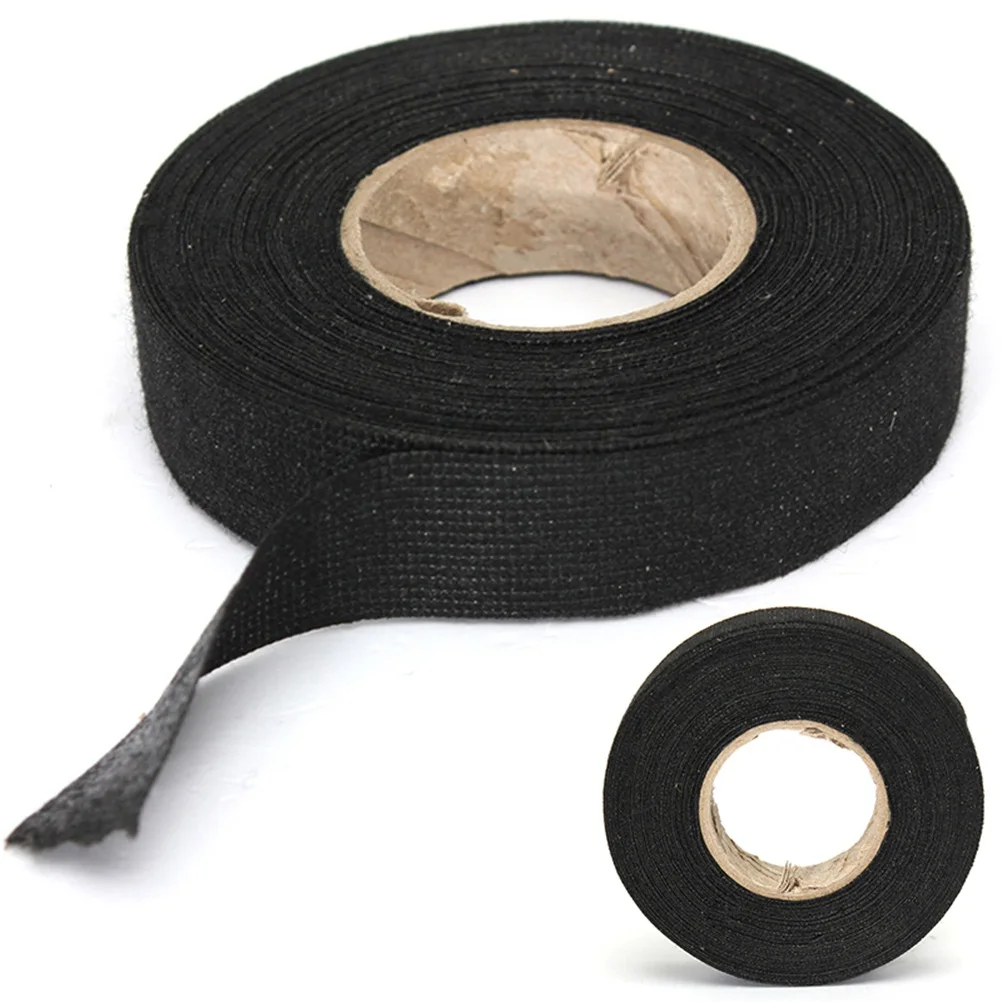 Cinta de arnés de cableado de tela adhesiva fuerte para coches, rollo de 19mm x 15M, 9mm x 15M, Color negro, 1 unidad
