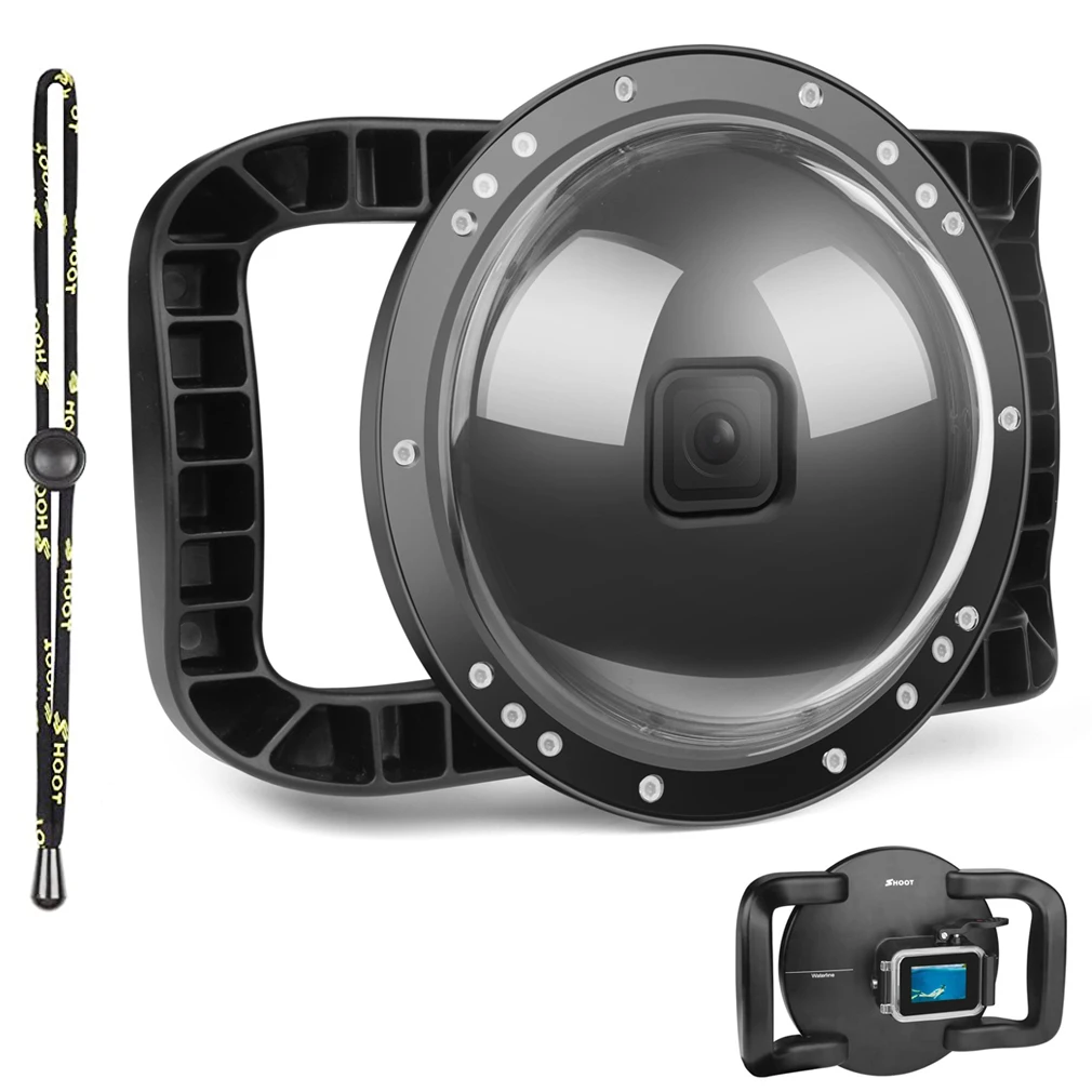 

6 inch Diving 30m Underwater Camera Lens Dome Port Lens Housing compatible with GoPro Hero 9 Black Camera Handheld Grip