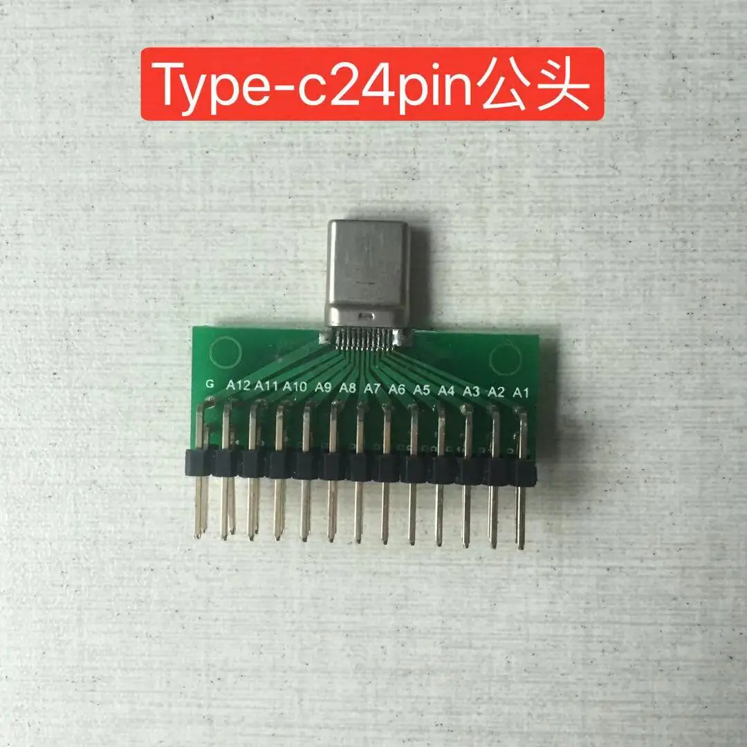 على الوجهين الإيجابية والسلبية نوع-C أنثى اختبار المجلس USB 3.1 مع لوحة دارات مطبوعة 24P موصل سالب مع رأس دبوس