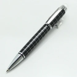 Baoer 79 Rollerball /Ballpoint Pen Black Matte Silver Line Rotating Crystal Cover Office School Supplies Writing
