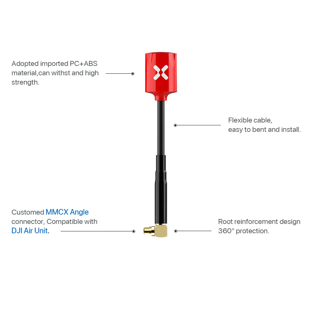 2szt/pudełko Foxeer Micro Lollipop 5.8G 2.5DBi High Gain Omni RHCP FPV Antena MMCX Right Angle RHCP UFL Super Mini For RC FPV Drone