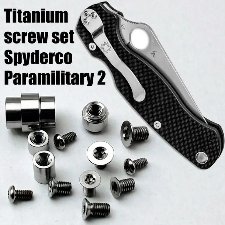 High Quality Titanium Alloy Replacement Tube Clip Whole Screws Set Kit For Spyderco C81 Paramilitary Accessories