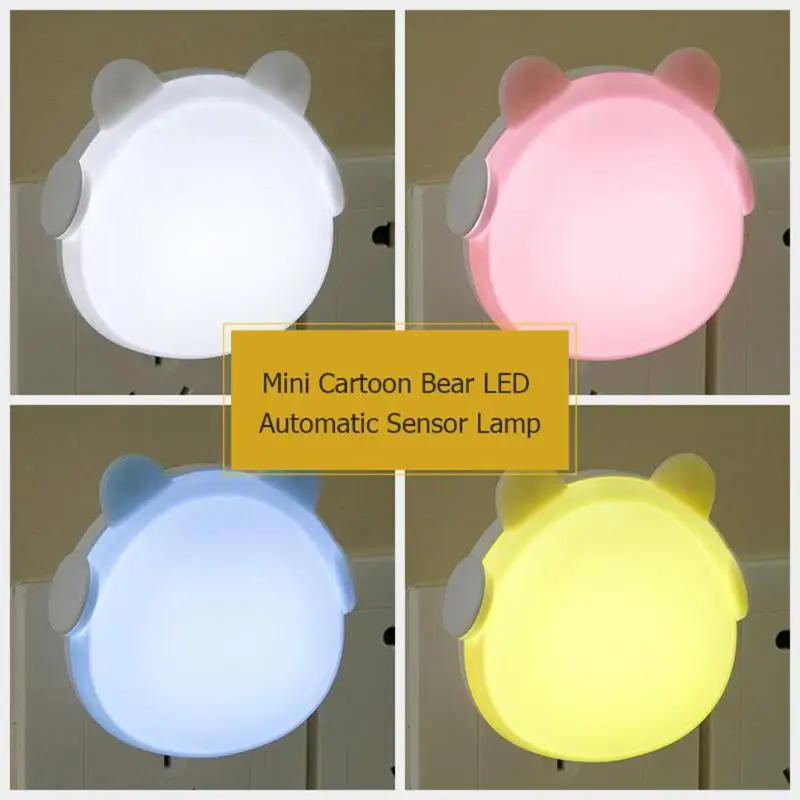 Cool Headset Bear LED Night Lights Intelligent Sensor Control Bedroom Sleeping Baby Feeding Lamp Soft Lighting Home Decor