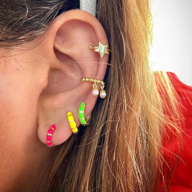 Small colored hoop earrings shop