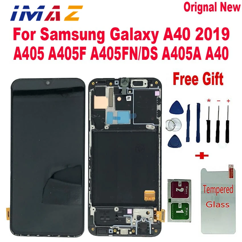 

100% Tested SUPER AMOLED 5.9" For Samsung galaxy A40 A40 2019 A405 A405F A405FN Touch Screen Digitizer Assembly For A405A LCD