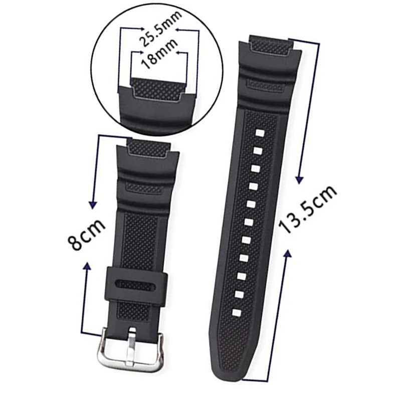 Rubber Strap 18mm Wrist Watch Strap For AE-1000w Watchband For AQ-S810W Fashion Bracelet Strap Watch Accessories