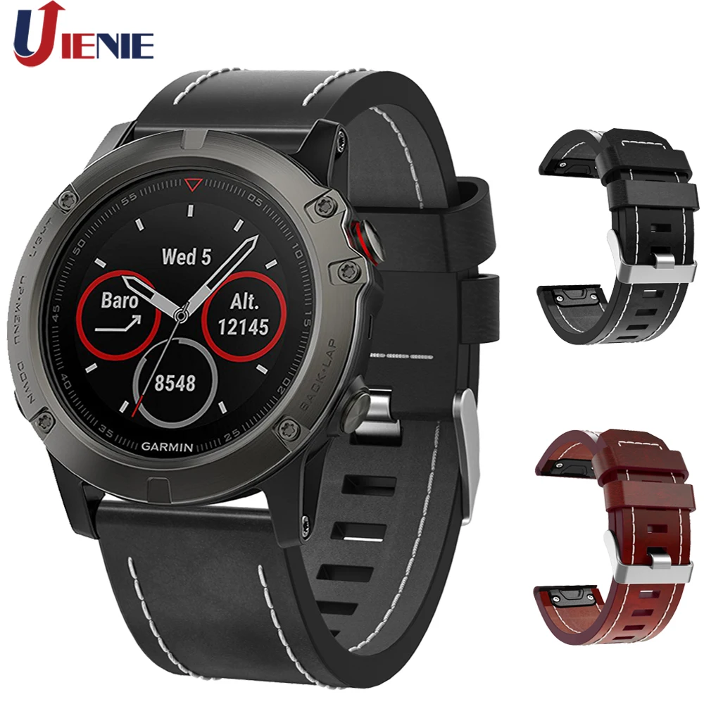 Dây Da Dây Đeo Đồng Hồ Cho Garmin Fenix 5X Plus/6x Pro/3/3HR/Mk1 Vòng Tay Ban Nhạc 26mm Phát Hành Nhanh Dây Đeo Tay Cho Fenix 5 Xplus