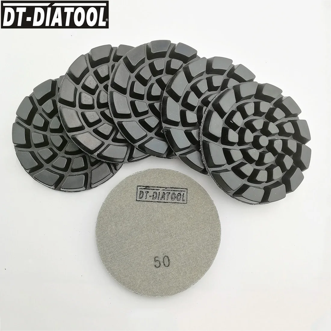 DT-DIATOOL 6 pz Dia 100mm/4 "Mix Grit addensato tampone per lucidatura in calcestruzzo legante in resina dischi abrasivi per calcestruzzo diamantato pavimento rinnovare Pad