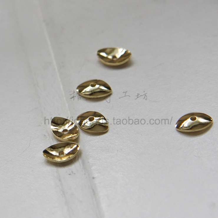 Element do rękodzieła - Mosiężna owalna nakładka na koralik - 8,7x5,5mm (3099C)