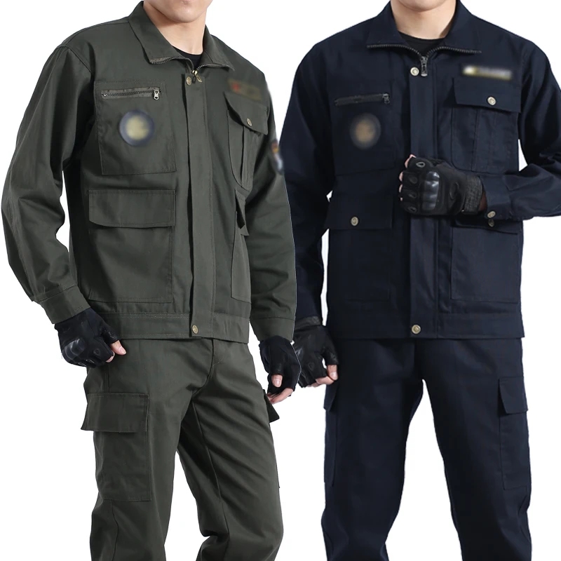 Men\'s Outdoor Labor Insurance Wear Spring And Autumn Wear-resistant Jacket Trouser Suit Welder Anti-scald Work Clothes