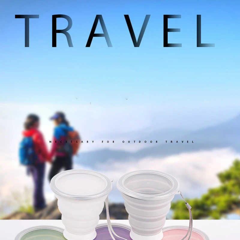 320ML Travel Cup Stainless Steel Silicone Retractable Folding cups Telescopic Collapsible Coffee Cups Outdoor Sport Water Cup