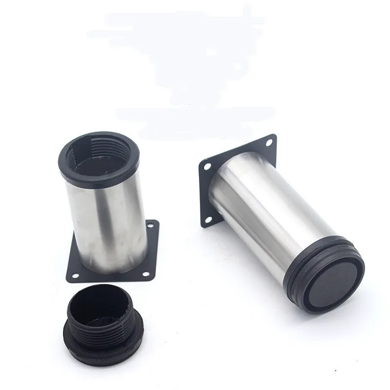 4 pezzi 50mm-200mm mobili regolabili tubi tondi gambe mobili in acciaio inox gambe mobili tavolo divano letto piedi