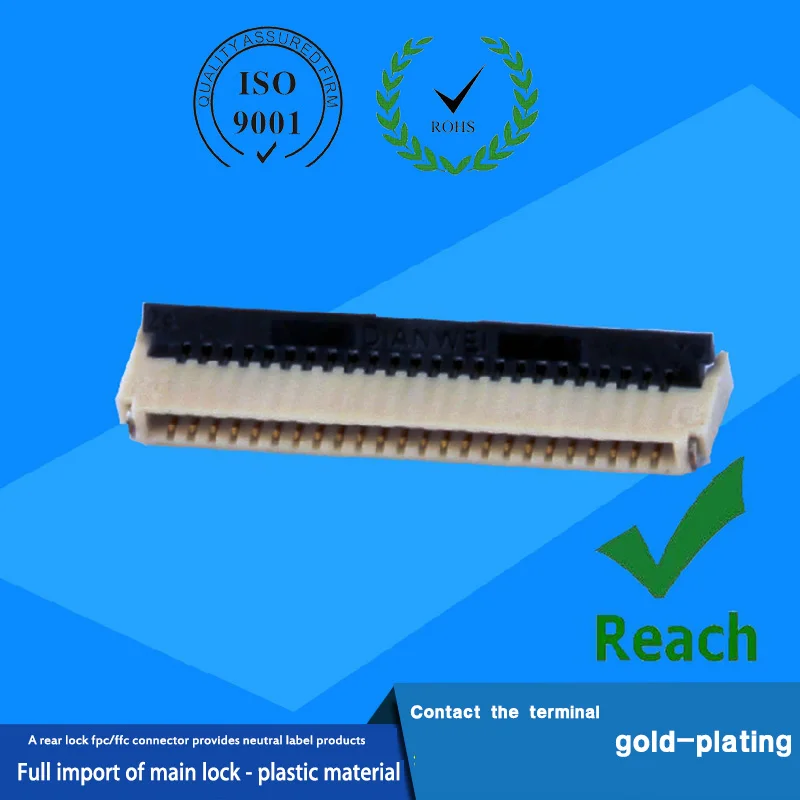 100PCS/LOT FPC Connector 1.0MM 0.5 Thick Rear Lock Up And Down Contact 4P、6P、8P、9P、10P、12P、14P、16P、18P、20P、22P、24P、