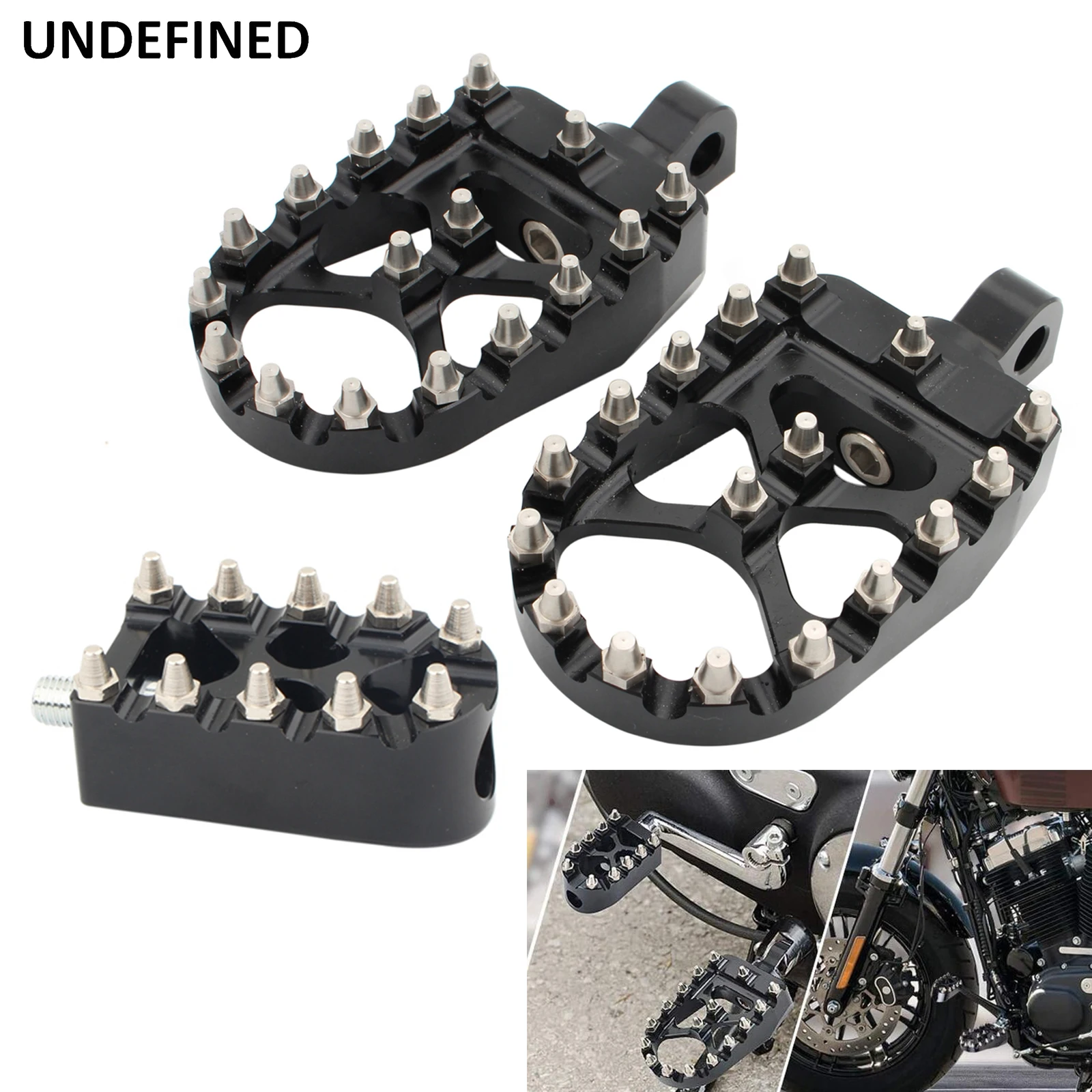 Motorcycle Foot Pegs MX Wide Fat Footrests Pedals W/Shifter Pegs For Harley Sportster XL 883 1200 Dyna Street Bob Bobber Custom