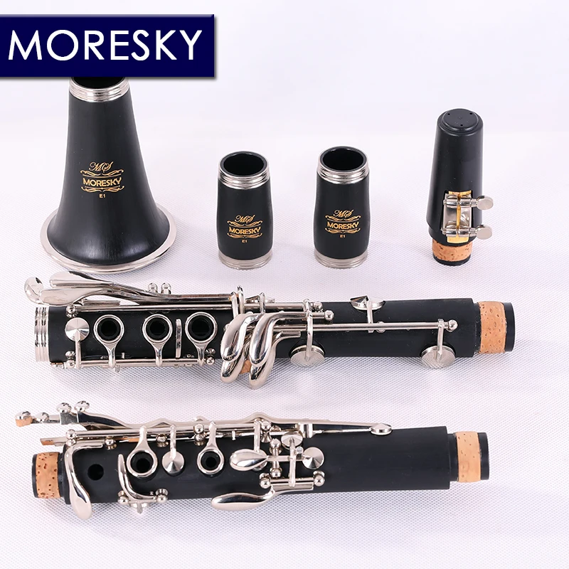 MORESKY Clarinete 17 Teclas Bb Cuerpo ABS Sib Clarinete Klarnet E1