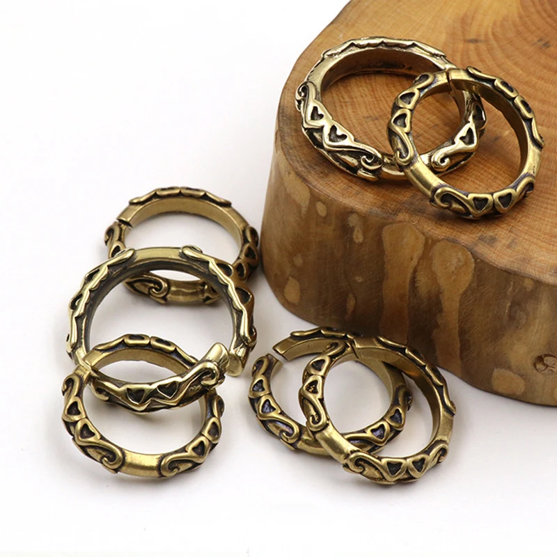 23/28mm Antique Embossed Buckle Open End Ring For Webbing Strapping Bag Belt Pendant Leather Craft Diy Accessories