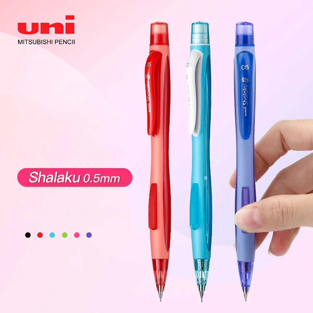 

6pcs UNI M5-228 Mechanical Pencil Candy Color Side Press Mechanical Pencil Color Pen Holder 0.5mm Not Easy To Break