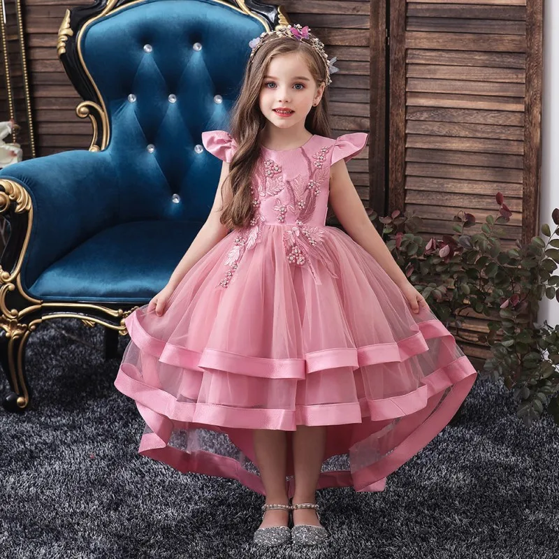 

Free Ship Baby girls christmas clothes New teens Beading princess dress for girl elegant birthday party dress girl dress