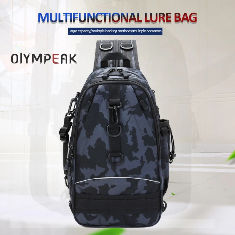 Single/Double-Shoulder Dual-Purpose Multi-Function Large-Capacity Lure Bag Waterproof Fishing Gear Back Rod Bag Outdoor Backpack