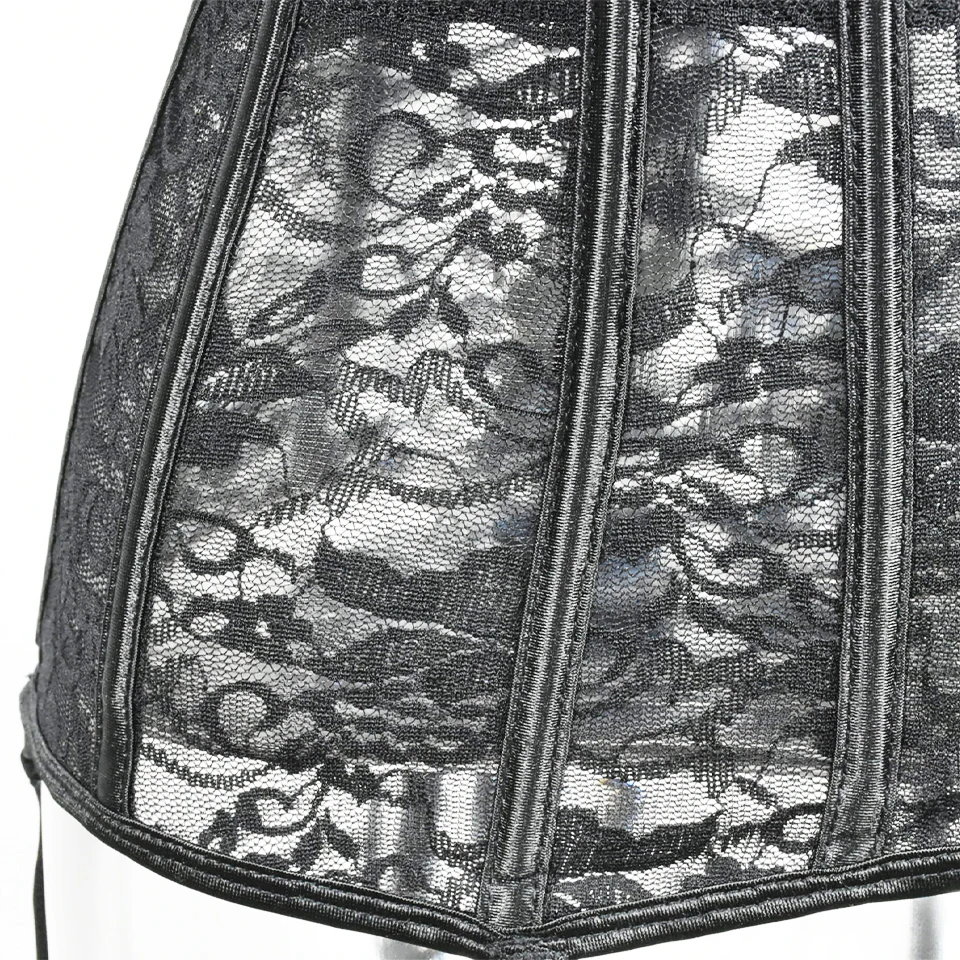Unterbrust-Taillenkorsett-Oberteile mit Strumpfhaltern, Spitzen-Modellierungsgurten, Bauchgürtel, Korsett S-6XL, Shapewear, sexy Dessous – Detail 7