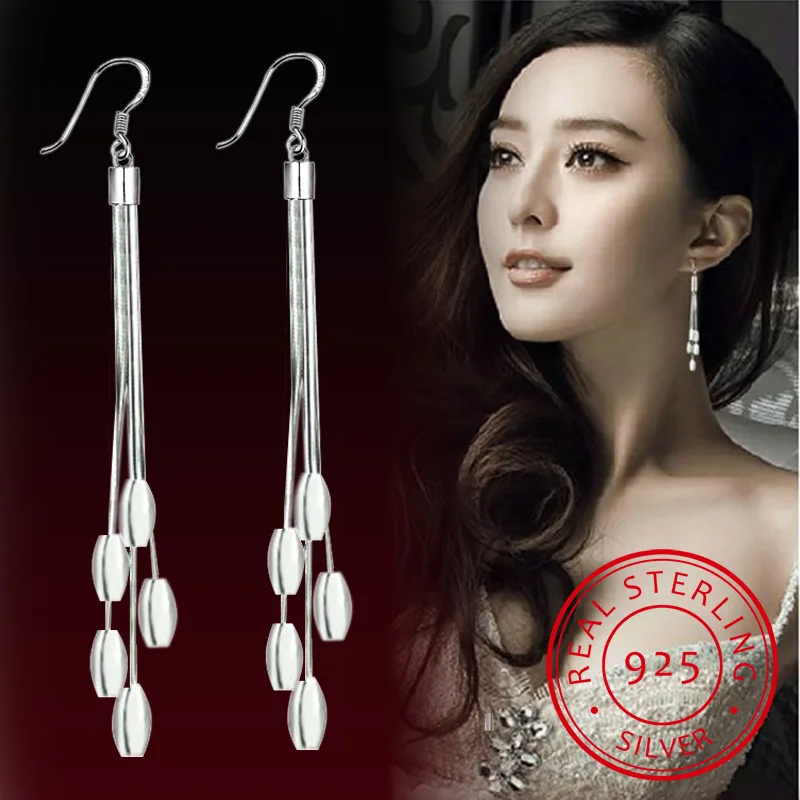 100% 925 sterling silver fashion ear of wheat ladies`drop earrings jewelry women Anti allergy wholesale gift drop shipping