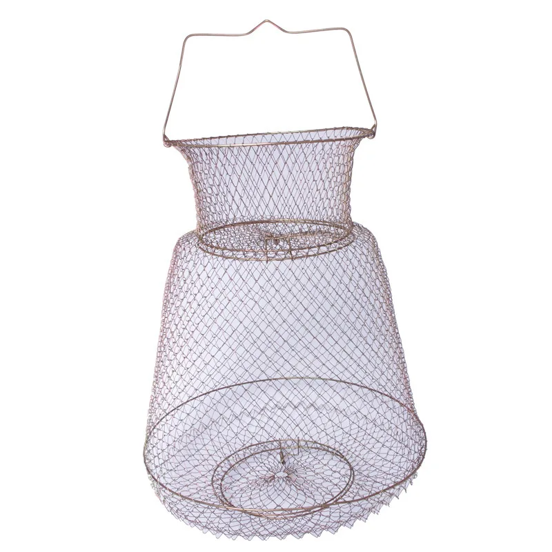 

Foldable Metal Wire Fish Basket Crab Traps Baskets Shrimp Iron Small Mesh Accessory Net Fishing