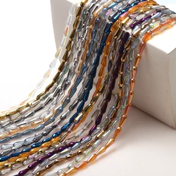 70pcs Beaded Lampwork Glass Drop Beads 3x7/4x10mm Austria Crystal Teardrop Pendant For DIY Making Jewelry Needlework