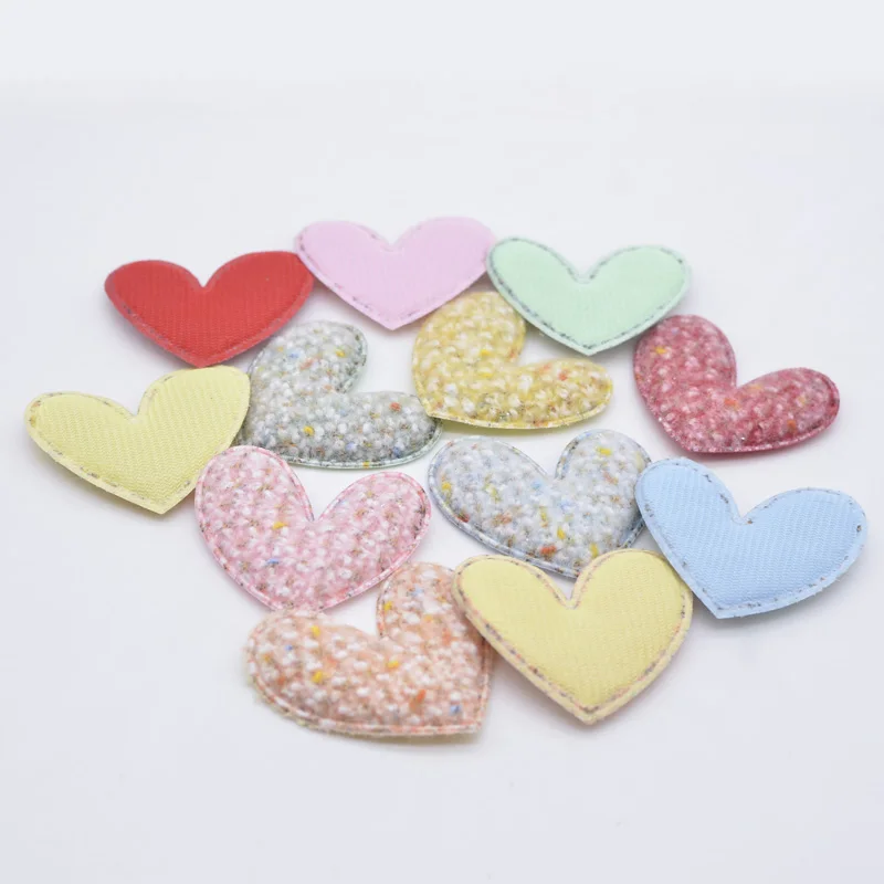 12Pcs Padded Colorful Cloth Patches Heart Applique for Handmade Clothes Hat Sewing Supplies DIY Headwear Decor Accessories N05