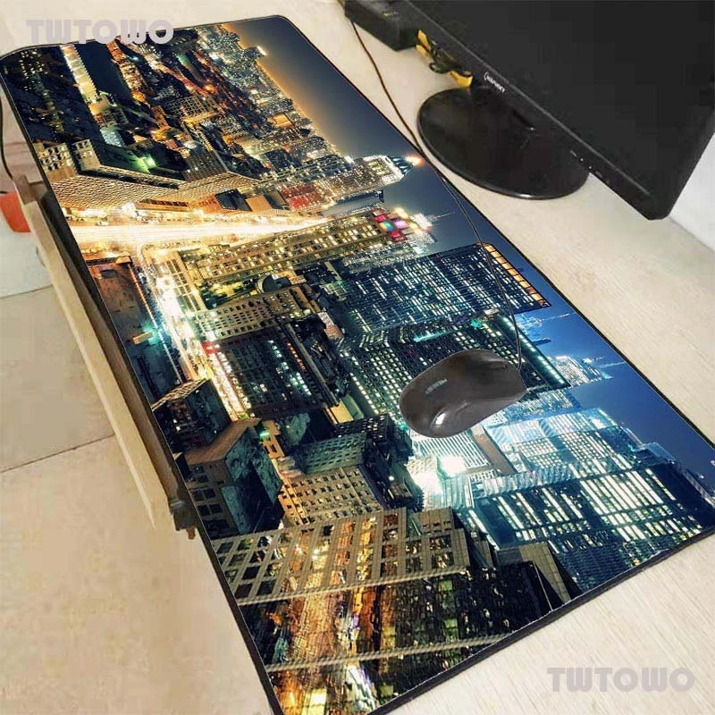 

New York City Landscape Large Mouse Pad Lockedge Mouse Mat Keyboard Table Mat Desk Mat for Notebook Laptop Game Mousepad