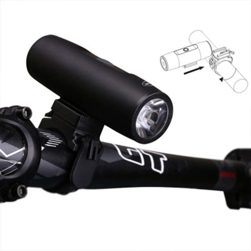 USB Rechargeable Bike Light with Strap & Camera Mount, Bicycle Front Headlight, 5 Light Modes, High Bright Cycling Safety Light